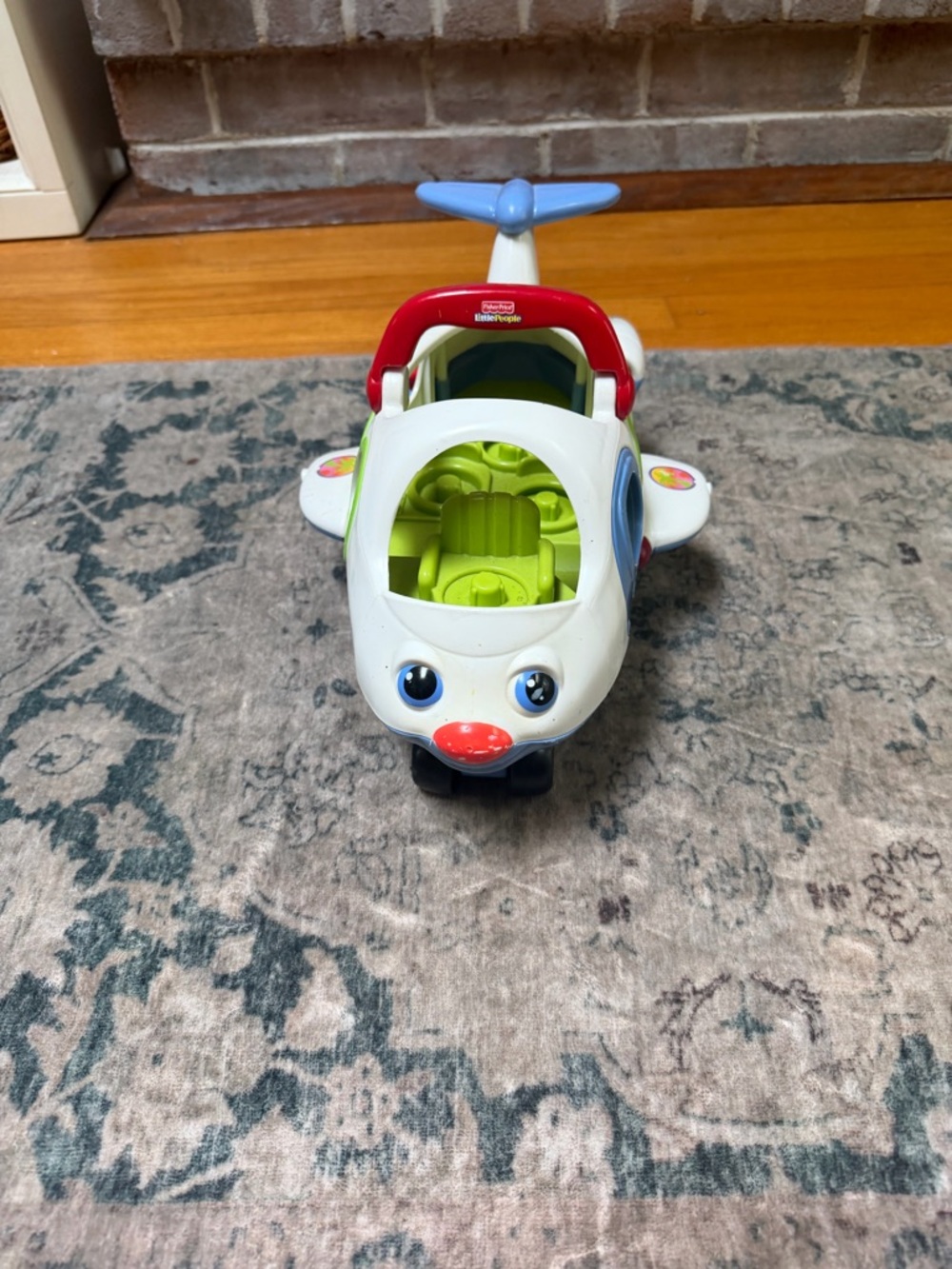 Fisher-Price White, Red & Blue Toddler Toy Airplane with Green Cockpit